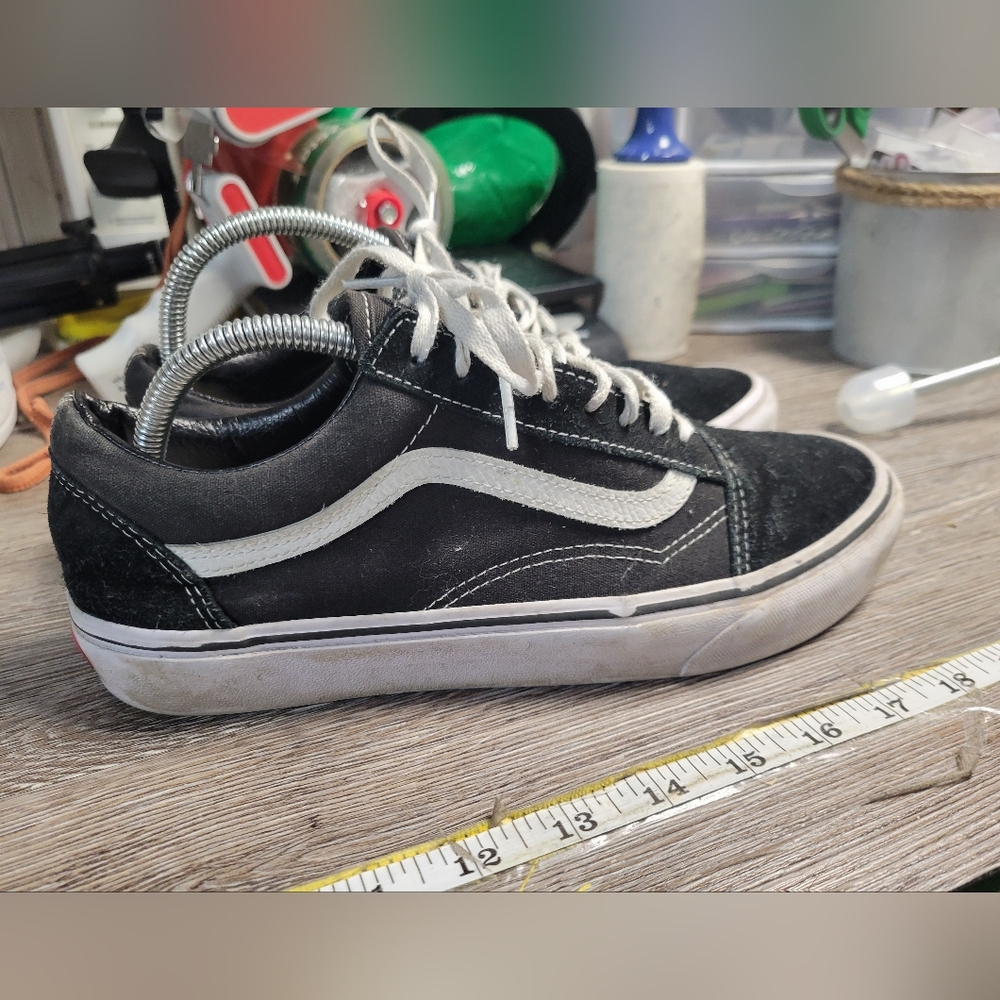 VANS‎ Black Canvas & Suede Sneakers Women's Size 10.5 Mens Size 9